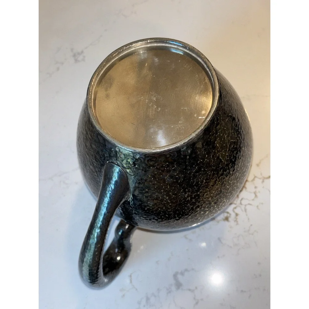 Antique Barbour Silver Co BSCEP Hammered Pitcher 05173 Dark Patina Arts Crafts